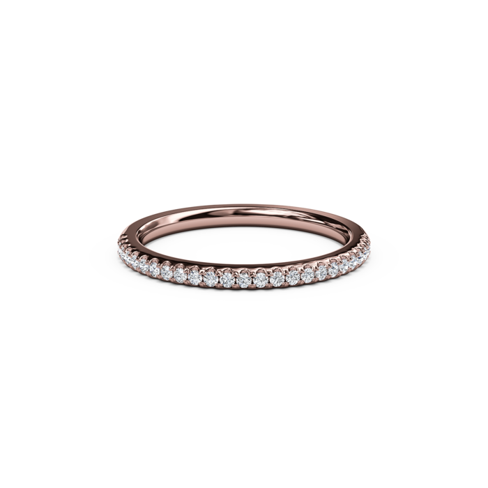 The Studio Collection Rose Gold Diamond Half-Way Wedding Band